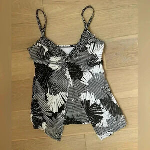 Miraclesuit Fronds With Benefits Love Knot Tankini Top Black White 10